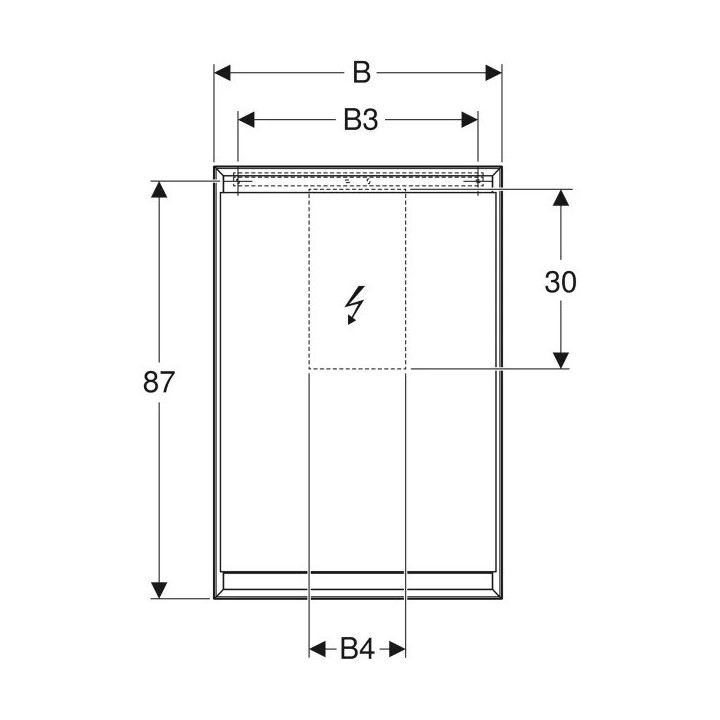 Spiegelschrank z ComfortLight i dwojgiem Tür, montaż Aufputz-, Höhe 90 cm, Geberit ONE - Aluminium anodyzowane  