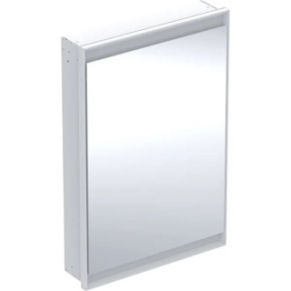 Spiegelschrank Geberit One z ComfortLight i jednymi drzwiami, montaż Aufputz-, Höhe 90 cm - Farbe weiß, powierzchnia aluminium m