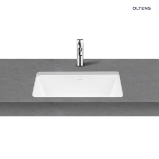 Aufsatzwaschtisch Oltens Hamnes, 60x42,5cm, oval, ohne Überlauf, powłoka SmartClean, weiß