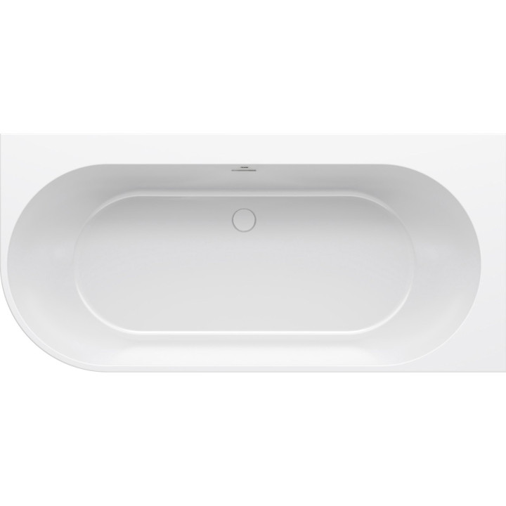 Badewanne freistehend Ravak Freedom Corner II Tec 175x86 cm, wariant prawy - Smoke Grey-weiß, osłona odpływu weiß