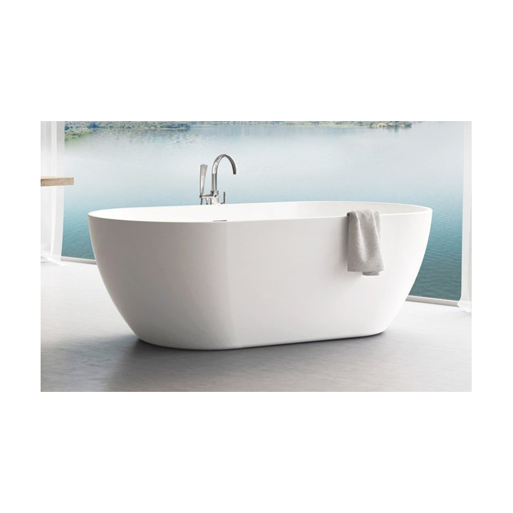 Badewanne freistehend do ściany Ravak Freedom Corner 170x80 cm, wariant lewy - weiß, osłona odpływu weiß