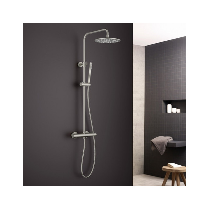 Dusch-set Blue Water Boston Unterputz mit Kopfbrause okrągłą 25 cm und Dusche - nikiel