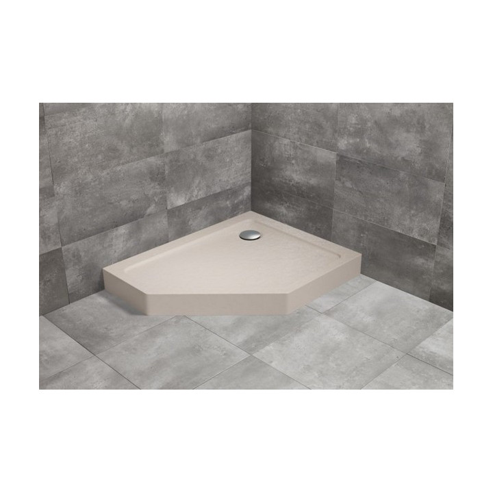 Duschwanne fünfeck lewy mit Verkleidung Radaway Doros PT E Compact 100x80cm - stone kaszmirowy
