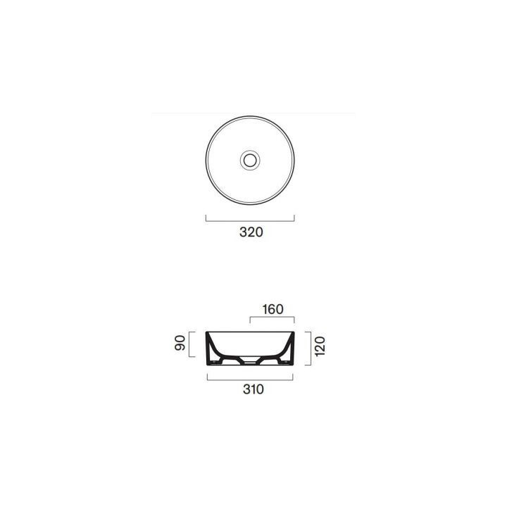 Aufsatzwaschtisch Catalano Zero 40 cm, rund, weiß