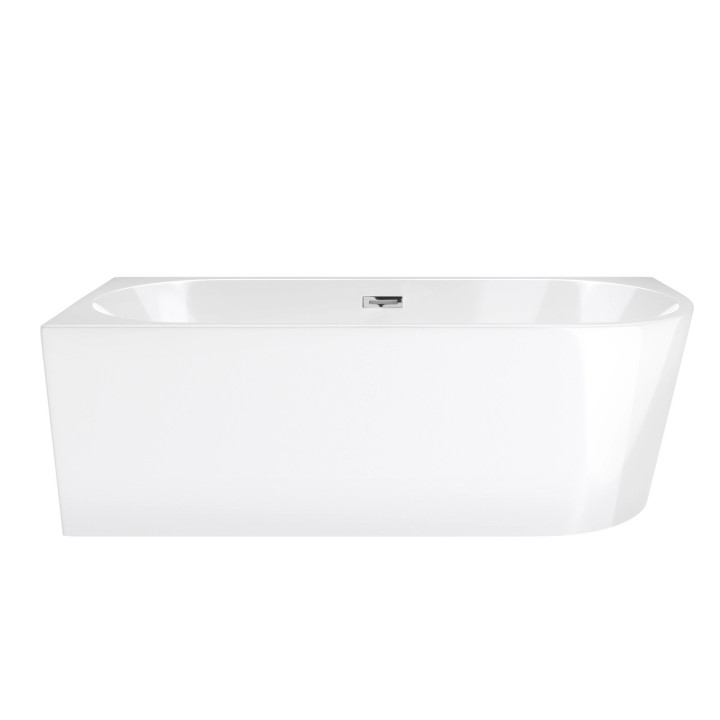 Eck-badewanne freistehend Corsan Intero 150 x 74,5 cm weiß, montaż prawostronny, korek klik-klak Chrom