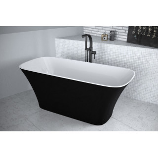 Badewanne freistehend Besco Keya B&W, 165x70cm, oval, schwarz/weiß