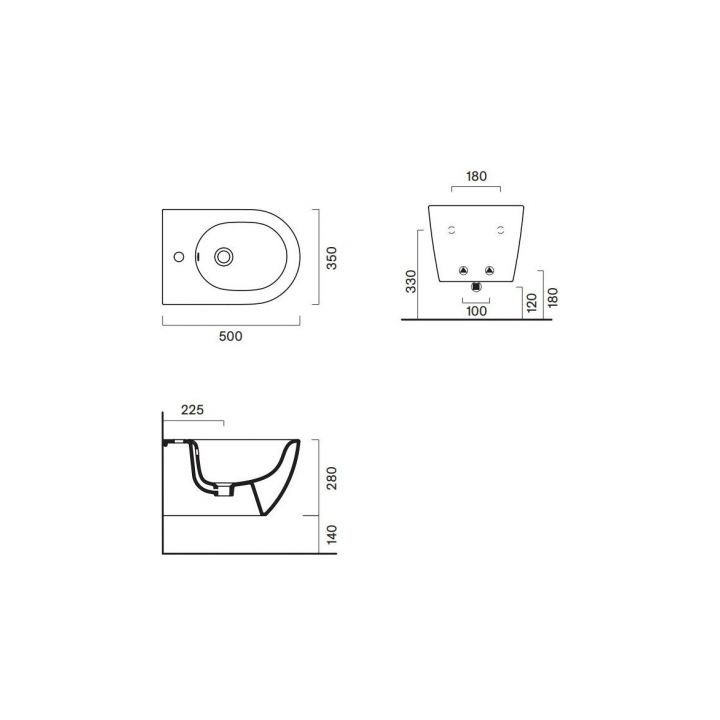 Bidet hängend Catalano Sfera Eco, 54x35cm, weiß Glanz