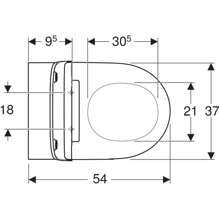 Wand-wc WC Geberit ONE, TurboFlush, mit Sitz WC-, panel dekoracyjny: Chrom glänzend
