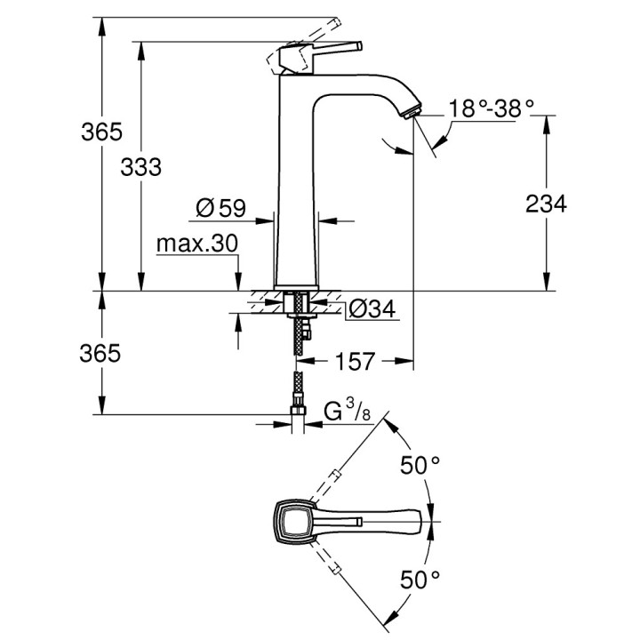 Bateria umywalkowa Grohe Grandera- sanitbuy.pl