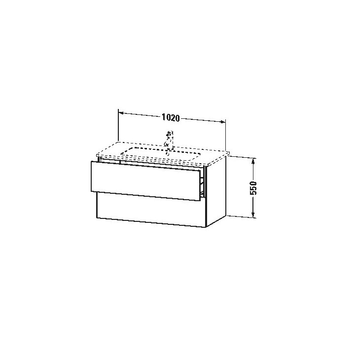 Schrank Unterbau- Duravit L-Cube, hängend 820 x 481 mm - weiß, Hochglanz
