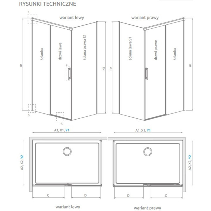 Tür Kabine prysznicowej Radaway Idea 8 KDJ 110, links, 1000x2000mmm, Glas transparent, Chrom