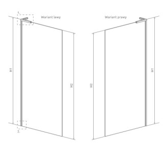 Parawan nawannowy Radaway Modo SL Black PNJ II 70 prawy, Glas transparent, profil schwarz