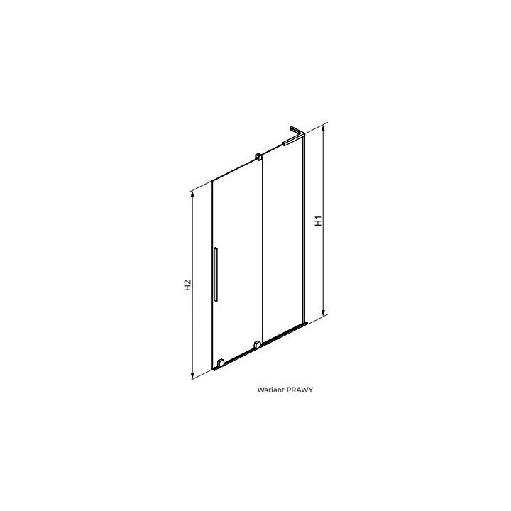 Parawan nawannowy Radaway Furo SL PND II 100, lewy, Glas transparent, 100x150cm, przesuwny, profil Chrom