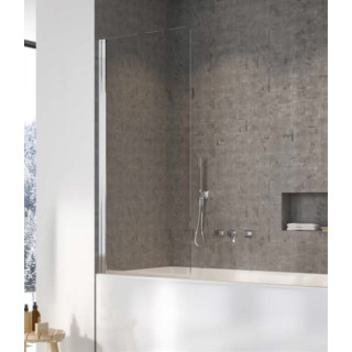 Parawan nawannowy Radaway Nes Black PNJ I Factory, lewy, Glas transparent, schwarz kratka, 90x150cm, schwarz profil