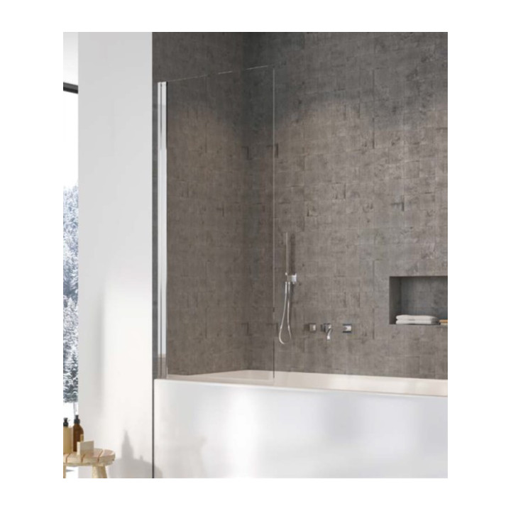 Parawan nawannowy Radaway Nes Black PNJ I Factory, lewy, Glas transparent, schwarz kratka, 90x150cm, schwarz profil