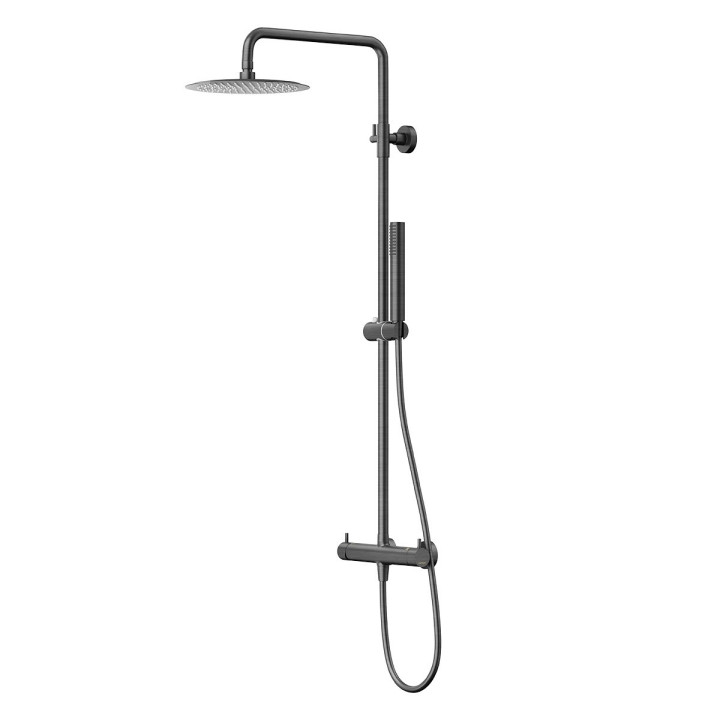 Brausestange Corsan Lugo mit Kopfbrause 25cm - GunMetal