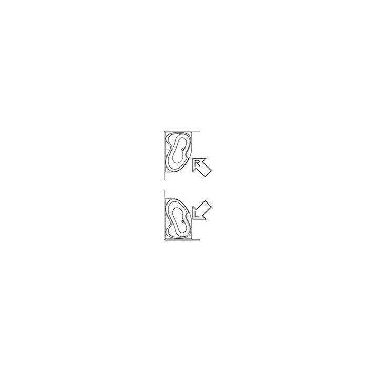 Badewanne Ravak Rosa II asymmetrisch rechts 150x105 cm