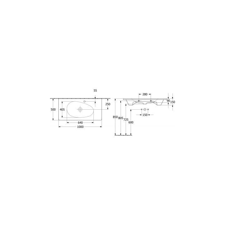 Bidet hängend Villeroy&Boch Antao, 56x37 cm, mit einem Anschluss, mit Schicht CeramicPlus - weiß
