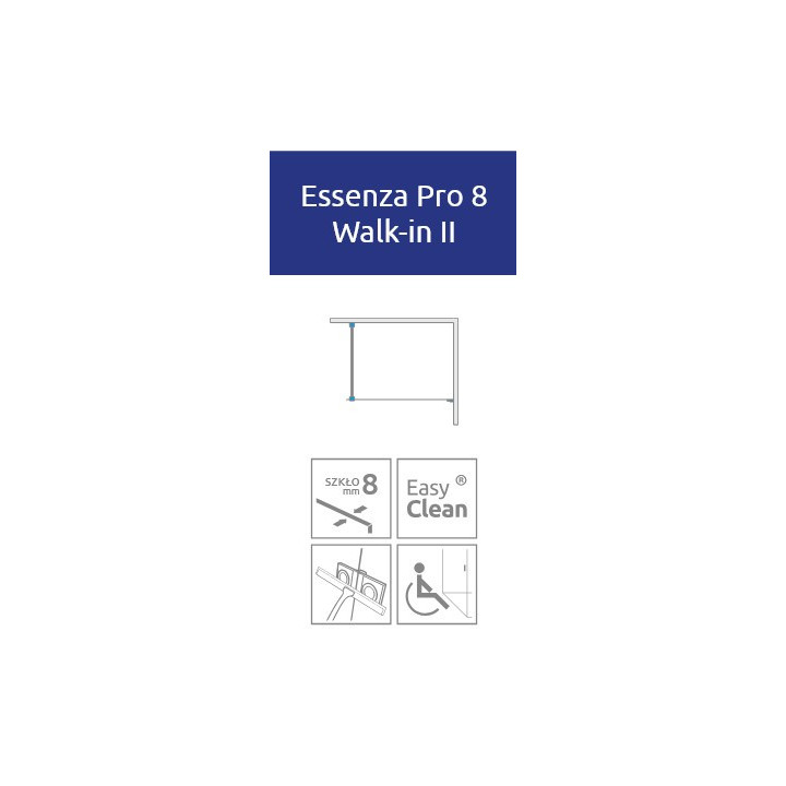 Tür Dusch- walk-in Radaway Essenza Pro 8 Gold, 130x200cm, Glas transparent, profil golden