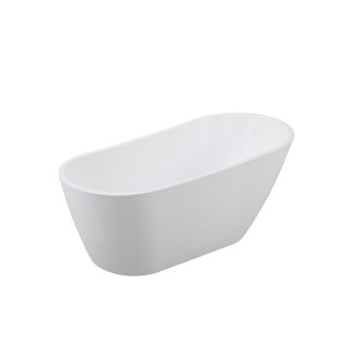 Badewanne freistehend Besco Navia 150x80 cm oval weiß, maskownica syfonu z Überlauf weiß