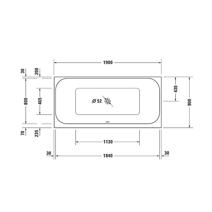 Badewanne mit Hydromassage Duravit Starck 200x100 cm, wariant hydromasażu Air-System - weiß