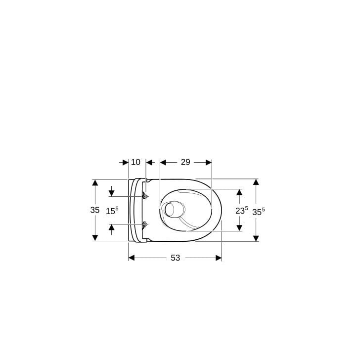 Becken Geberit Icon Tiefspül-, hängend rimfree, bezrantowa