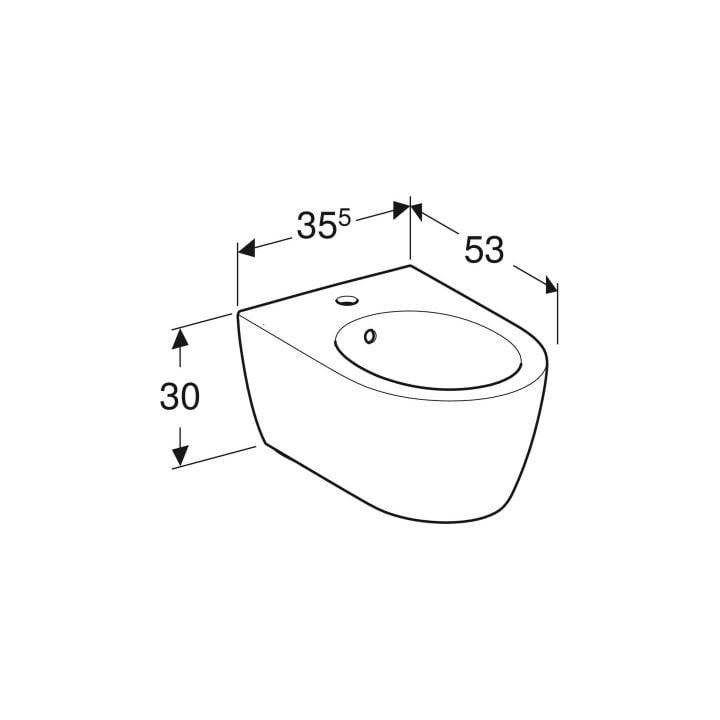 Becken WC Geberit iCon 53x36 cm, bez kołnierza, spłukiwanie wirowe mit WC-Sitz mit Softclosing - weiß