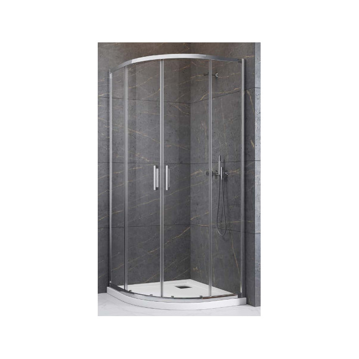Duschkabine halbrund Radaway Premium Pro PDD 80x80cm, Chrom/ Glas transparent