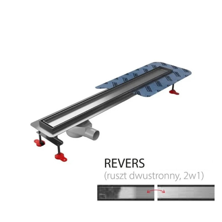 Ablaufrinne Wiper New Premium Revers mit Flansch, 80 cm, Ablaufgarnitur drop 35 - szlif