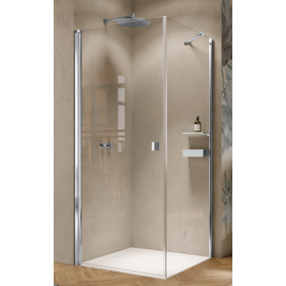 Dusch- Schwingtür nach Maß Huppe Solva ohne Rahmen, Halterung links, 500-1250 x 200x1200 mm, mit Seitenwand, Glas transparent An
