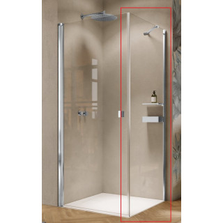Schwingtür Huppe Solva teilweise mit Rahmen Viereck 80x200 cm, Halterung links, montaż auf der Duschwanne - Glas transparent Ant