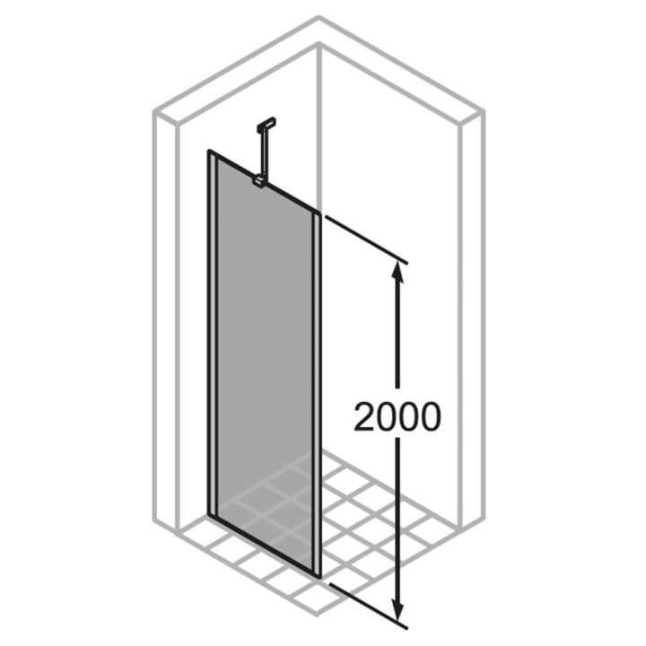 Schwingtür Huppe Solva teilweise mit Rahmen Viereck 80x200 cm, Halterung links, montaż auf der Duschwanne - Glas transparent Ant