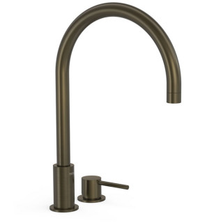 Einhebel- Waschtischarmatur Tres Study-Colors, stehend, Höhe 373mm, Finish Stahl