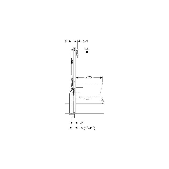 Gestell Geberit Duofix, Sigma 8 cm, do WC, H114
