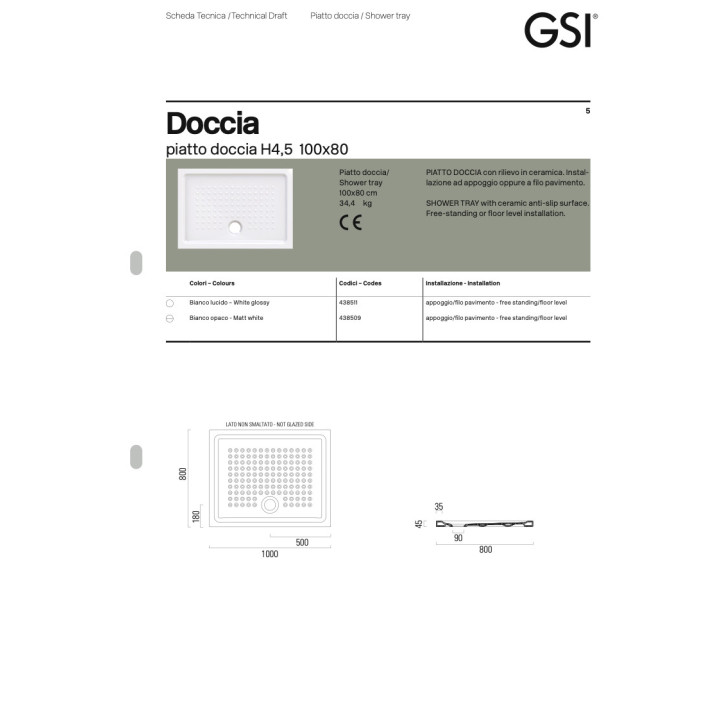 Becken Wc GSI Modo - 37x52cm