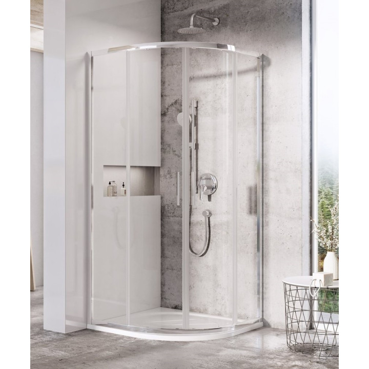 Duschkabine Ravak Blix Slim BLSRV2K+BLSRV2K, złożona z dwóch sztuk Tür prysznicowych, 90x90x195 cm, Glas transparent z warstwą A