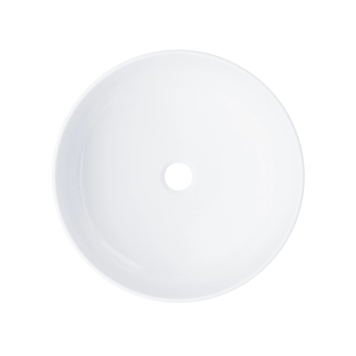 Aufsatzwaschtisch okrągłaCorsan 400x400x160mm mit Stöpsel klik-klak Chrom, weiß