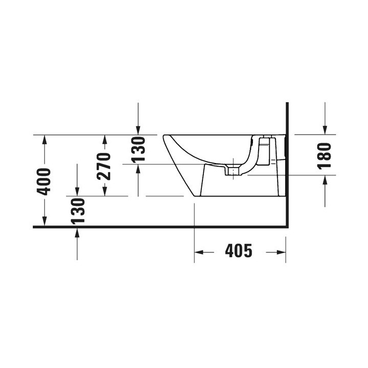 Bidet Duravit D-Code hängend