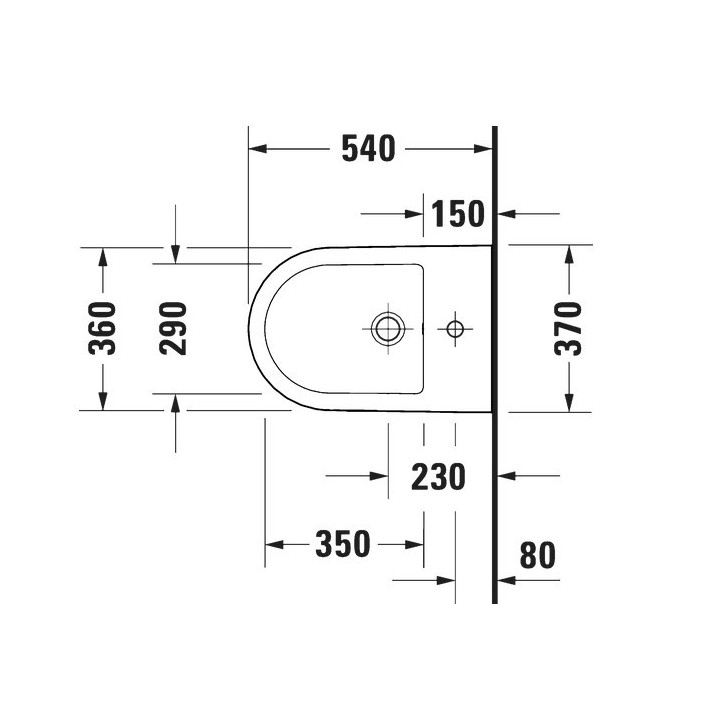 Bidet Duravit D-Code hängend