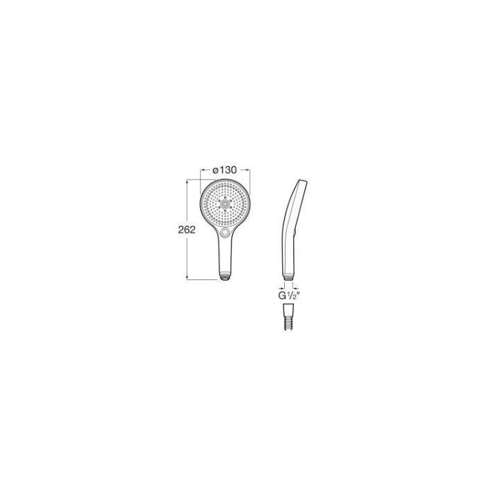 Handbrause Roca Sensum Black Round 130/4, rose gold