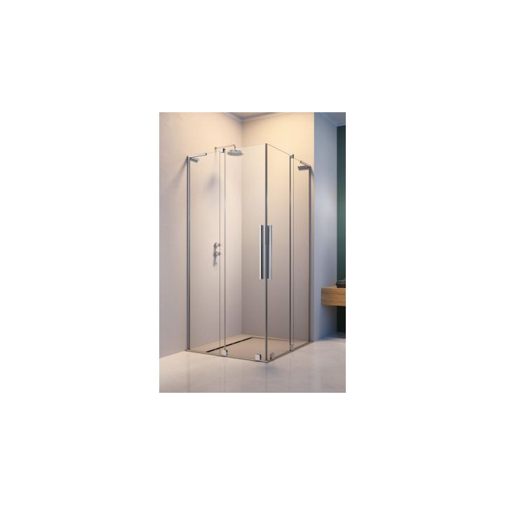 Kabine Radaway Furo SL KDD 80, profil Chrom Glanz, Glas transparent, Teil links