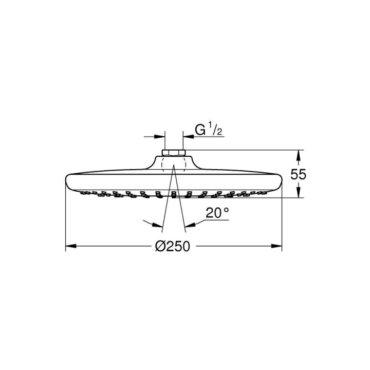 Kopfbrause rund Grohe Vitalio Joy, 260 mm, 3-strumieniowa - Chrom