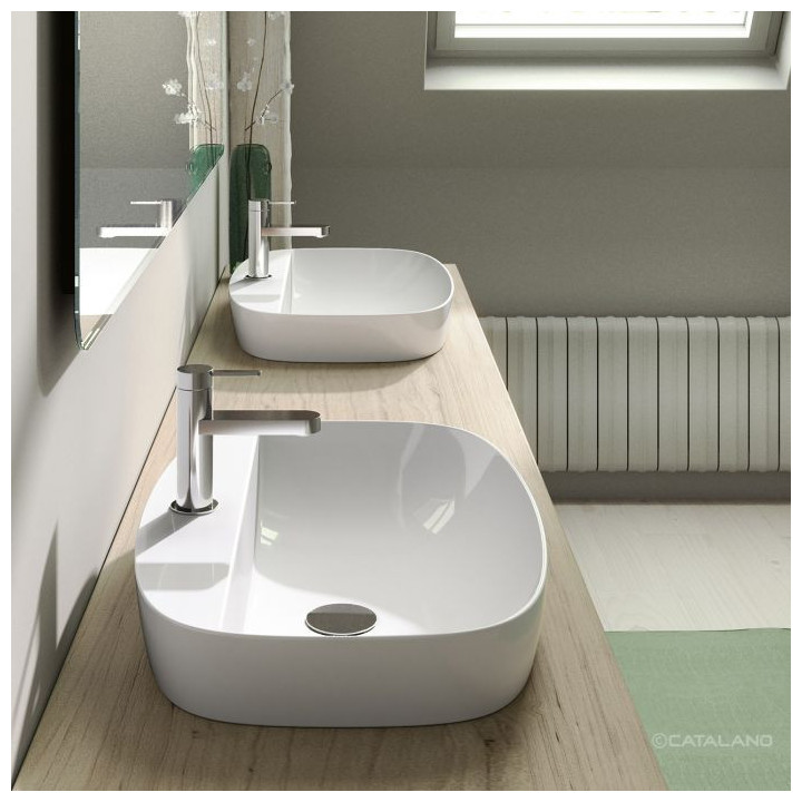 Einbauwaschtisch Catalano Green Lux 65x42 cm Hahnloch, ohne Überlauf, weiß - sanitbuy.pl