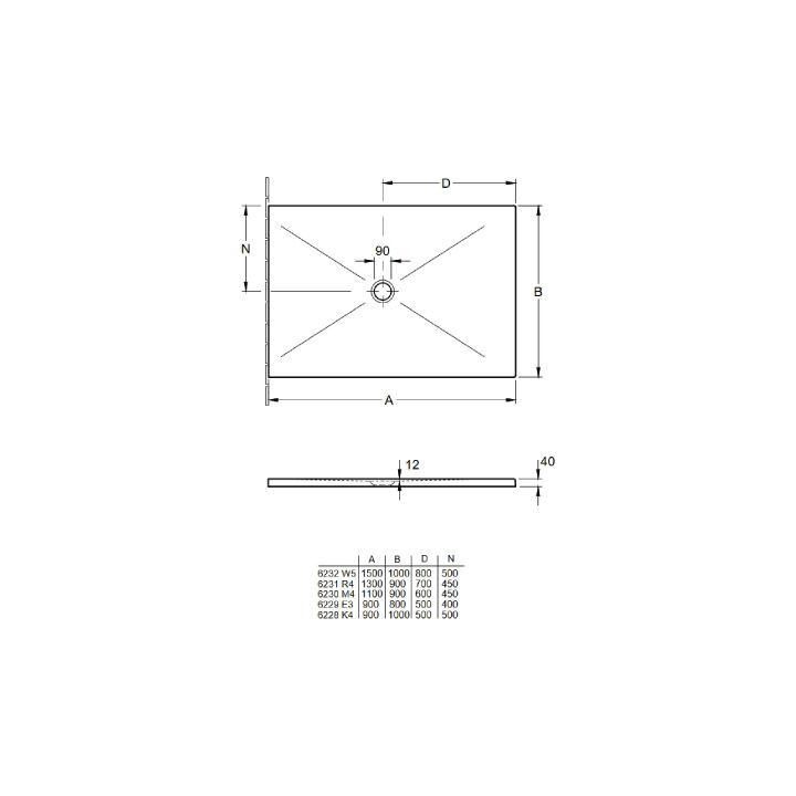 Duschwanne rechteckig Villeroy & Boch Subway Infinity, 160x100cm, Weiss Alpin