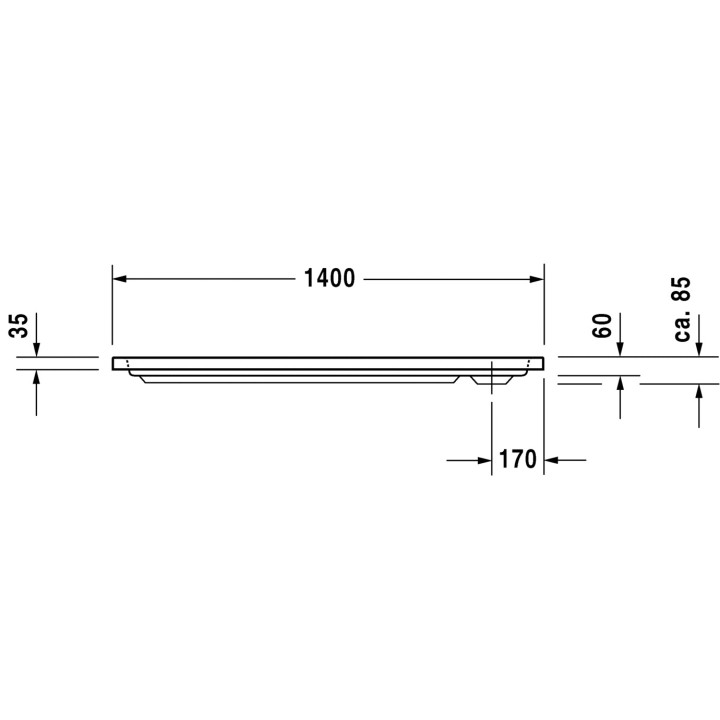 Brodzik Duravit D-Code prostokątny 140x70 cm- sanitbuy.pl
