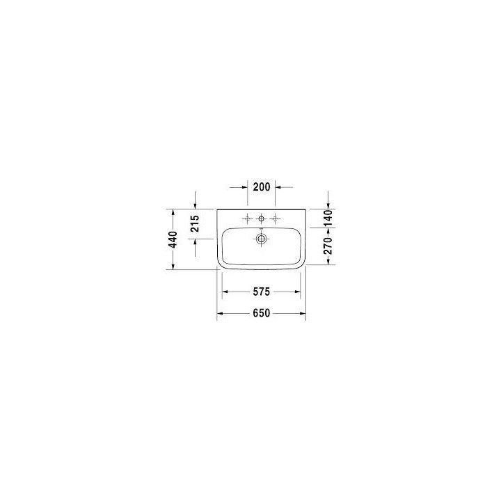  Umywalka nablatowa Duravit DuraStyle 650x440 mm, 1-otworowa, Biały Alpin- sanitbuy.pl