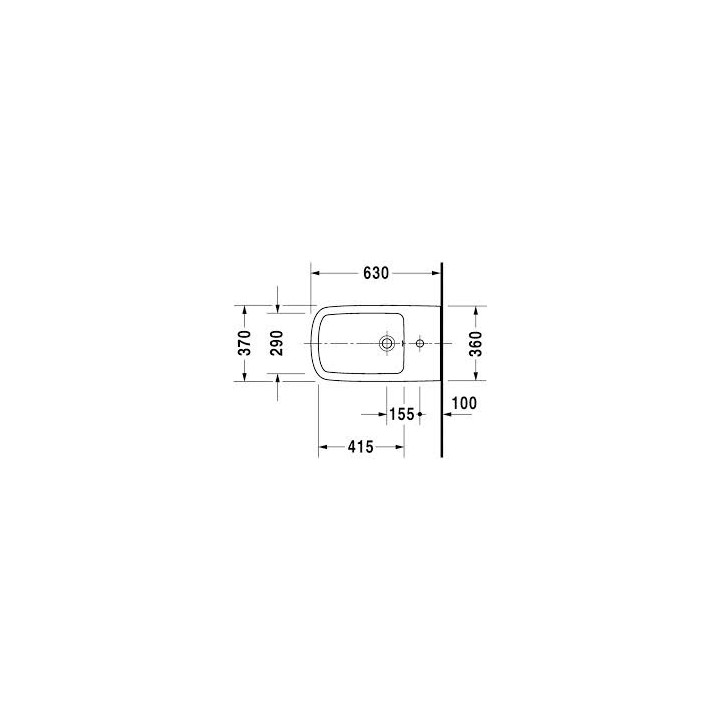 Bidet stojący, Duravit DuraStyle, 370x630 mm, 1-otworowy, Biały Alpin- sanitbuy.pl