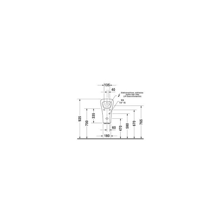 Pisuar elektryczny, Duravit DuraStyle, 300x340 mm, Biały Alpin, dopływ osłonięty- sanitbuy.pl