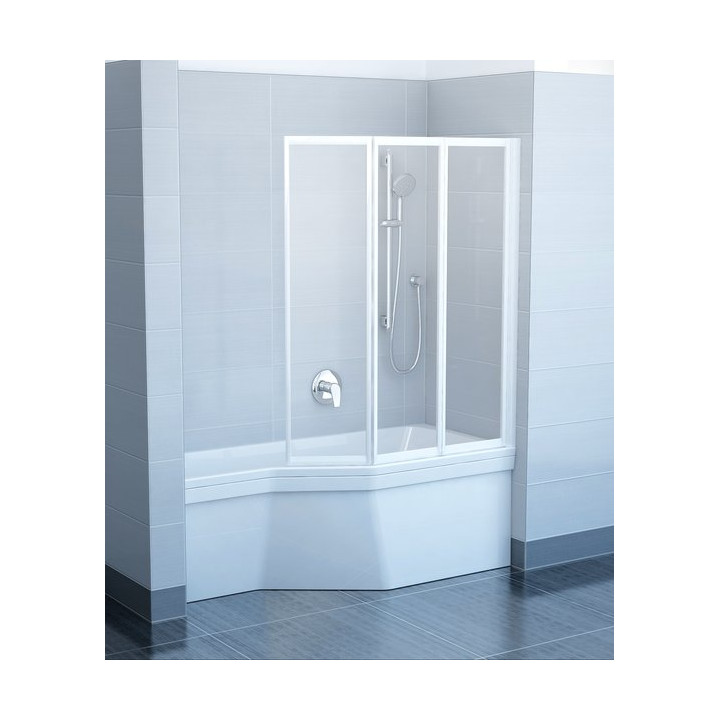 Parawan nawannowy Ravak VS3 100 Biały + Transparent- sanitbuy.pl