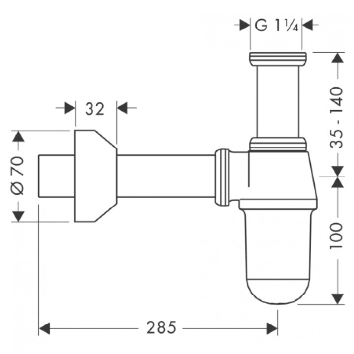 Syfon umywalkowy Hansgrohe butelkowy- sanitbuy.pl